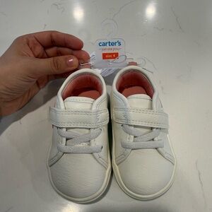 Carter's White and Pink Kids Sneakers